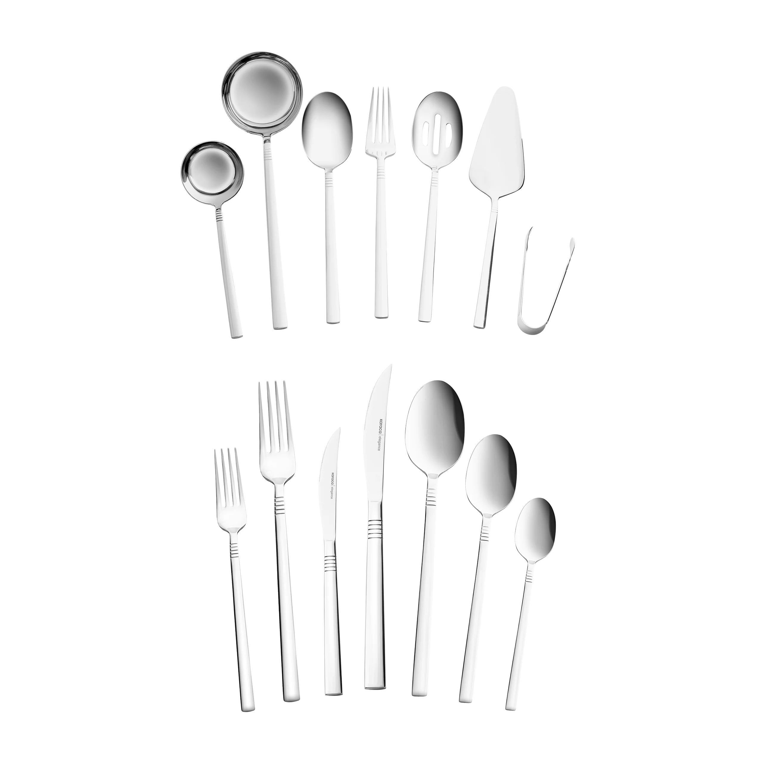 Karaca Nil Elegance Bestekset voor 12 Personen, 91-delig, Zilver - Image 6