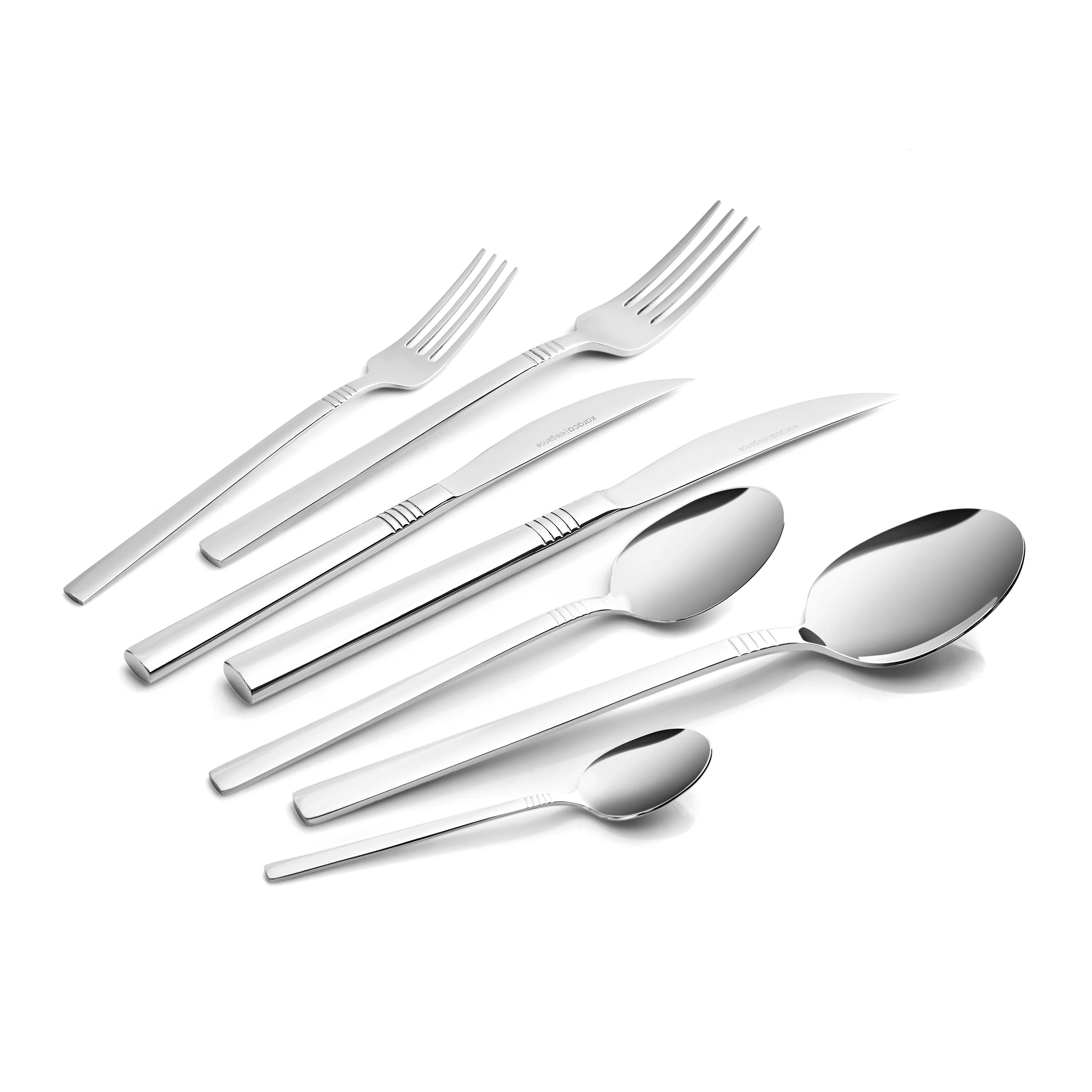 Karaca Nil Elegance Bestekset voor 12 Personen, 91-delig, Zilver - Image 7