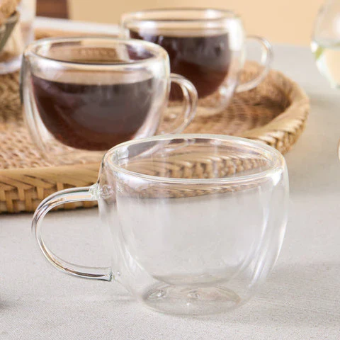 Karaca Olivia 6-Delig Dubbelwandig Espresso- En Turks Koffiekopjesset Voor 6 Personen, 80 Ml, Transparant - Image 3