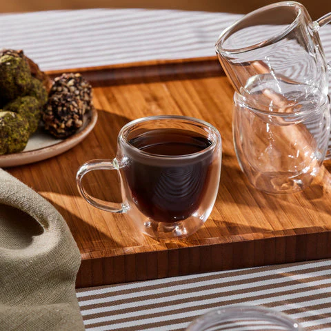 Karaca Olivier 6-Delig Dubbelwandig Espresso- En Turks Koffiekopjesset Voor 6 Personen, 80 Ml, Transparant - Image 3