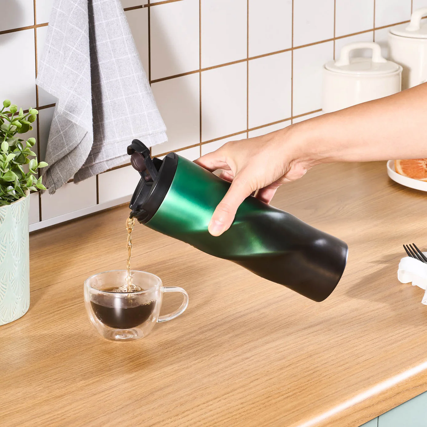 Karaca Orion Roestvrijstalen Lekkagevrije Thermos 500 ml Groen - Image 5