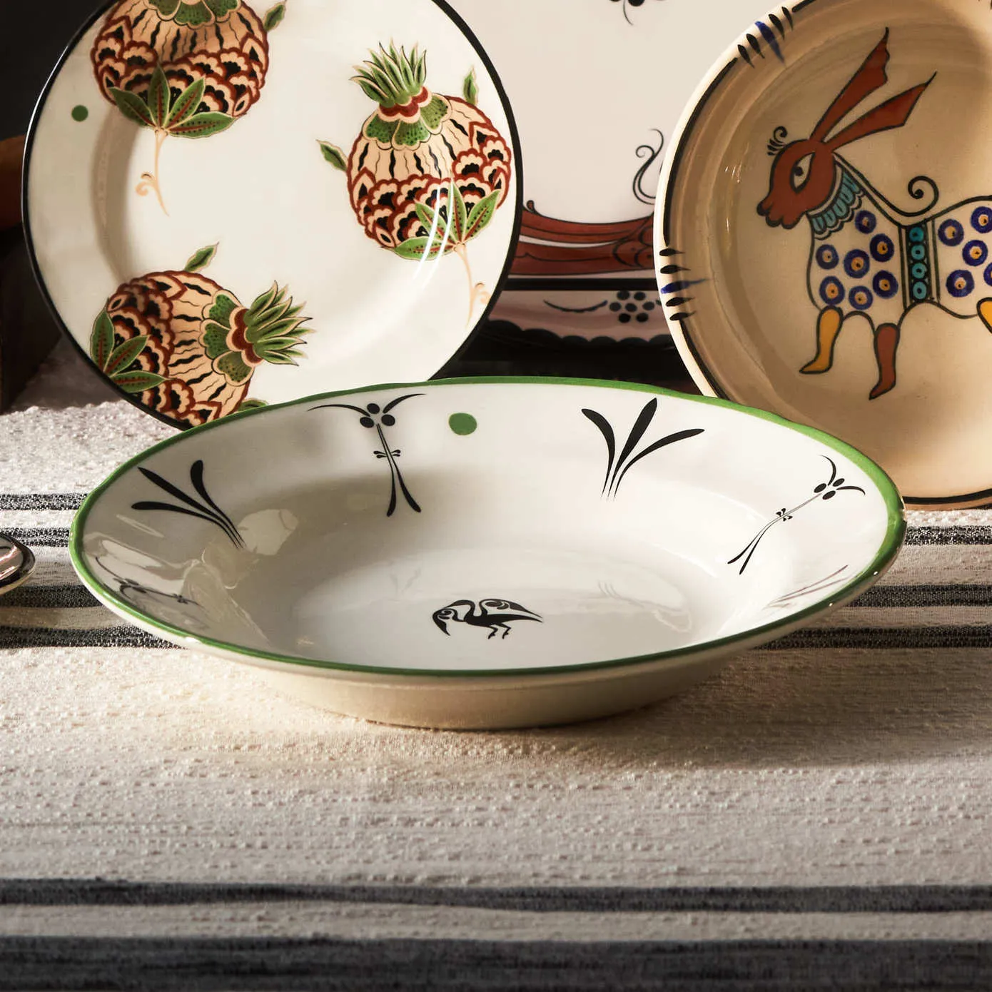 Karaca Paye Selcuklu-serie - diep bord 23 cm, vogelmotief - Image 3