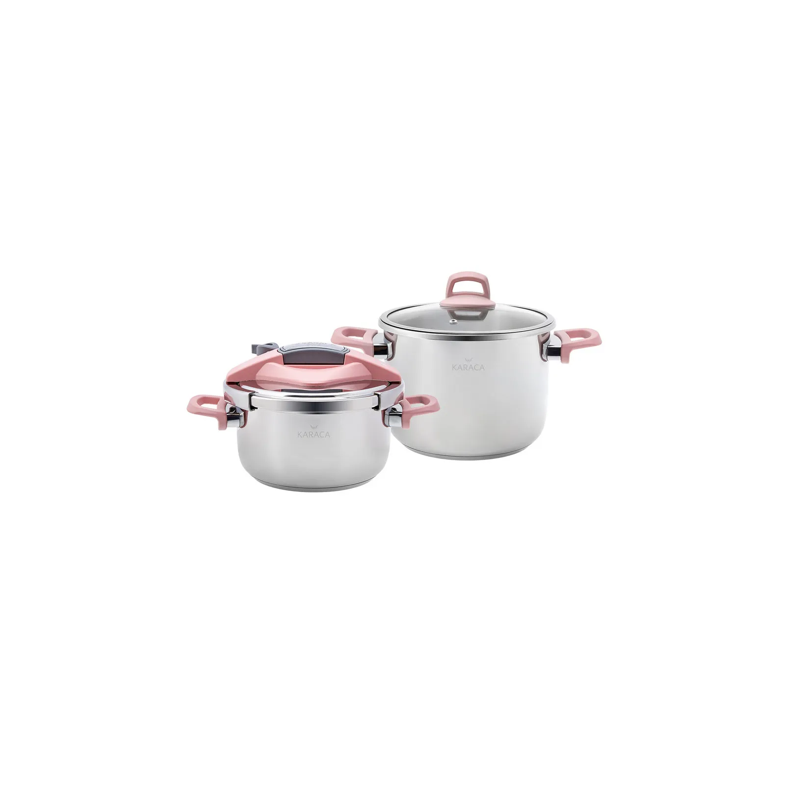 Karaca Perfect snelkookpannenset 4+6 liter, roze - Image 5