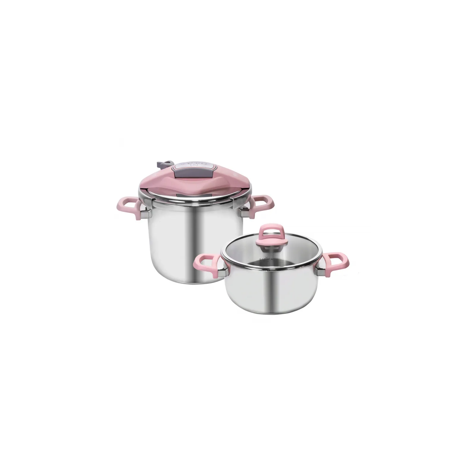 Karaca Perfect snelkookpannenset 4+6 liter, roze - Image 8
