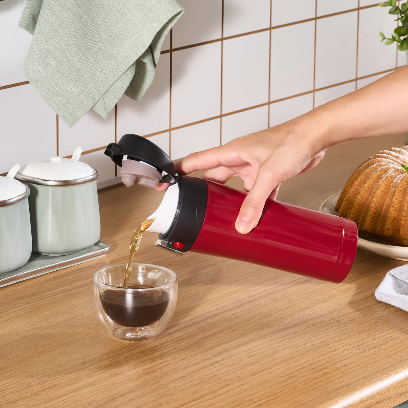 Karaca Pluton Roestvrijstalen Lekkagevrije Thermos 350 ml Rood - Image 4