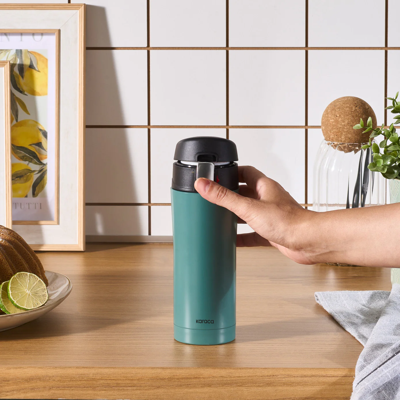 Karaca Pluton Roestvrijstalen Lekkagevrije Thermos 350 ml Saliegroen - Image 2