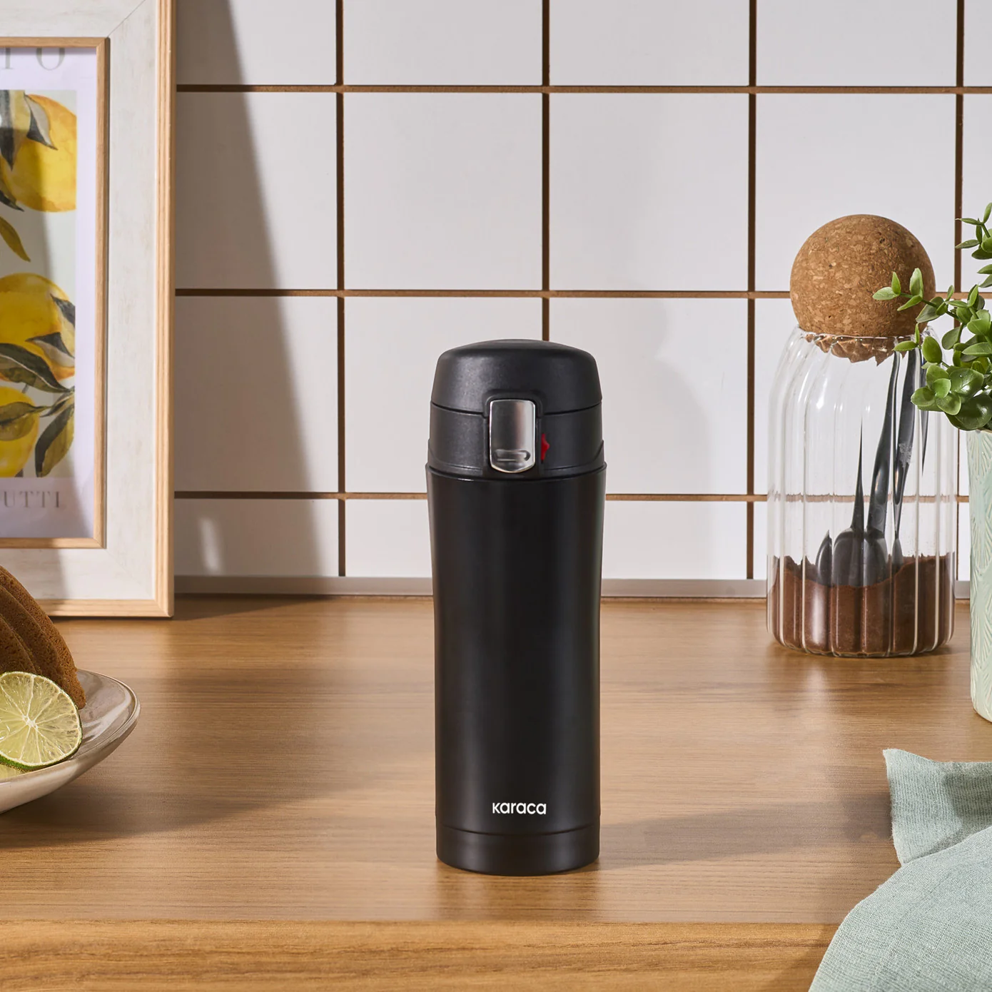 Karaca Pluton Roestvrijstalen Lekkagevrije Thermos 350 ml Zwart