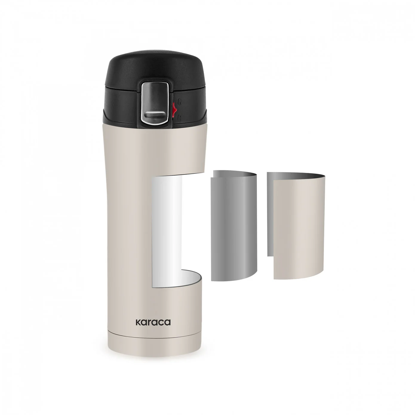 Karaca Pluton Roestvrijstalen Lekkagevrije Thermos 450 ml Crème - Image 7