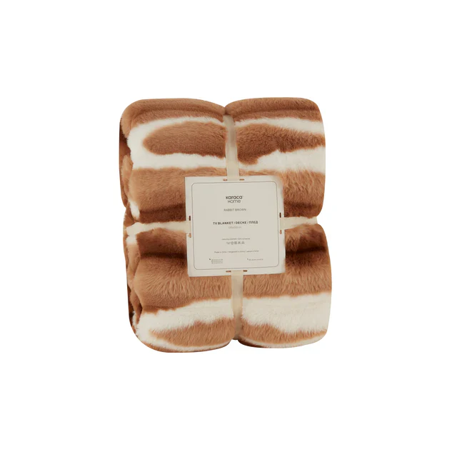 Karaca Rabbit Bruine Sherpa Deken 130x150 cm - Image 2