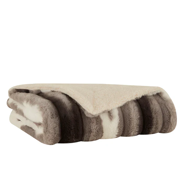 Karaca Rabbit Grijze Sherpa Deken 130x150 - Image 3