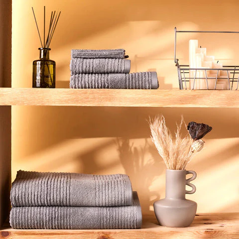 Karaca Rachel Supreme Douchehanddoek, Licht Grijs, 70x140 cm - Image 2