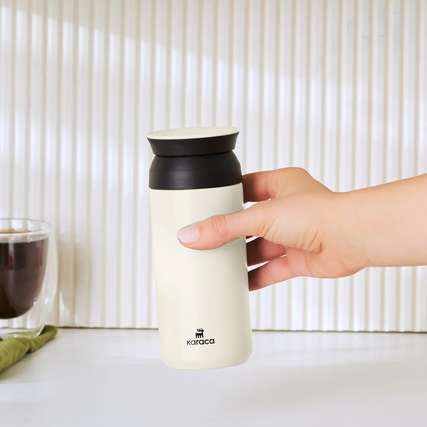 Karaca Rainbow Stainless Steel Leak-Proof Thermos 500 ml Cream - Image 2