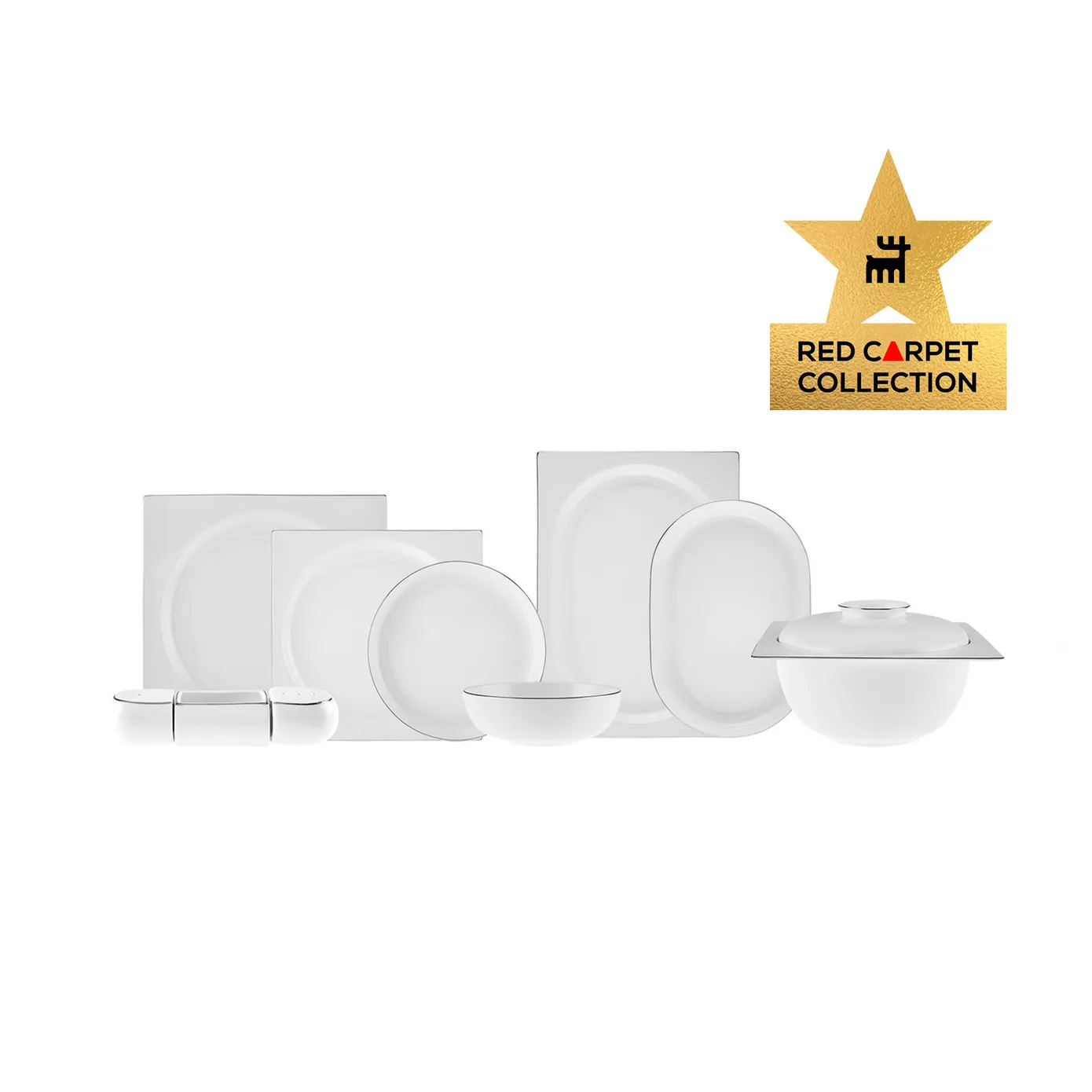 Karaca Red Carpet Collection Fine Pearl Extra Nish 12 Persoons Servies, 62-Delig, Platinum - Image 4
