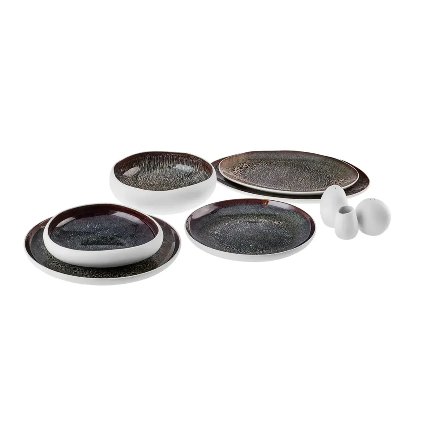 Karaca Red Carpet Collection Streamline 59 Delige Galactic Reactive Glaze Dinerset voor 12 Personen, Wit - Image 7