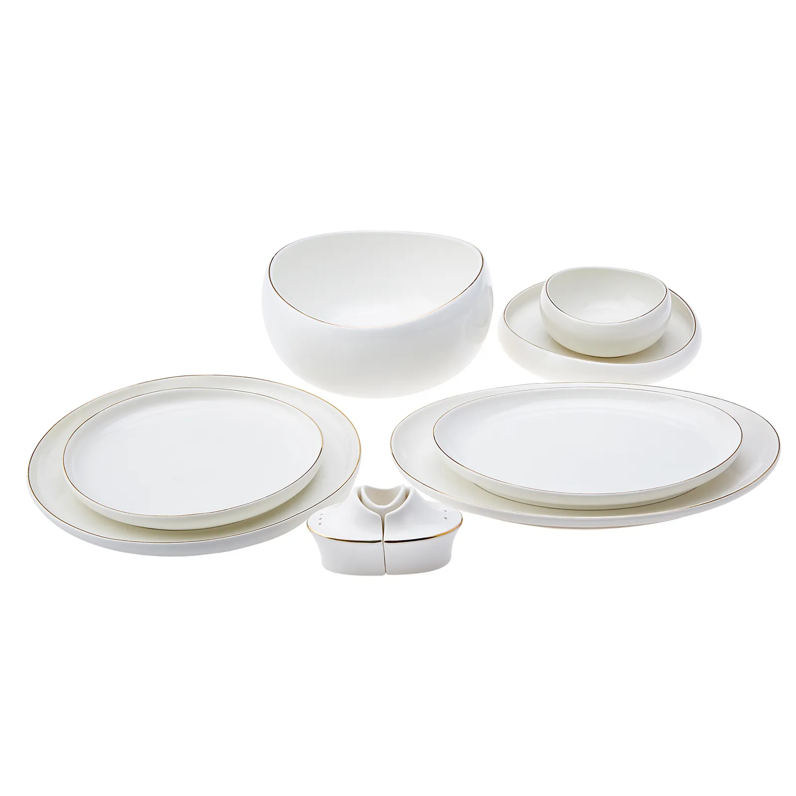 Karaca Red Carpet Collection Streamline Hole Gold - 59-delig porseleinen servies voor 12 personen - Image 11