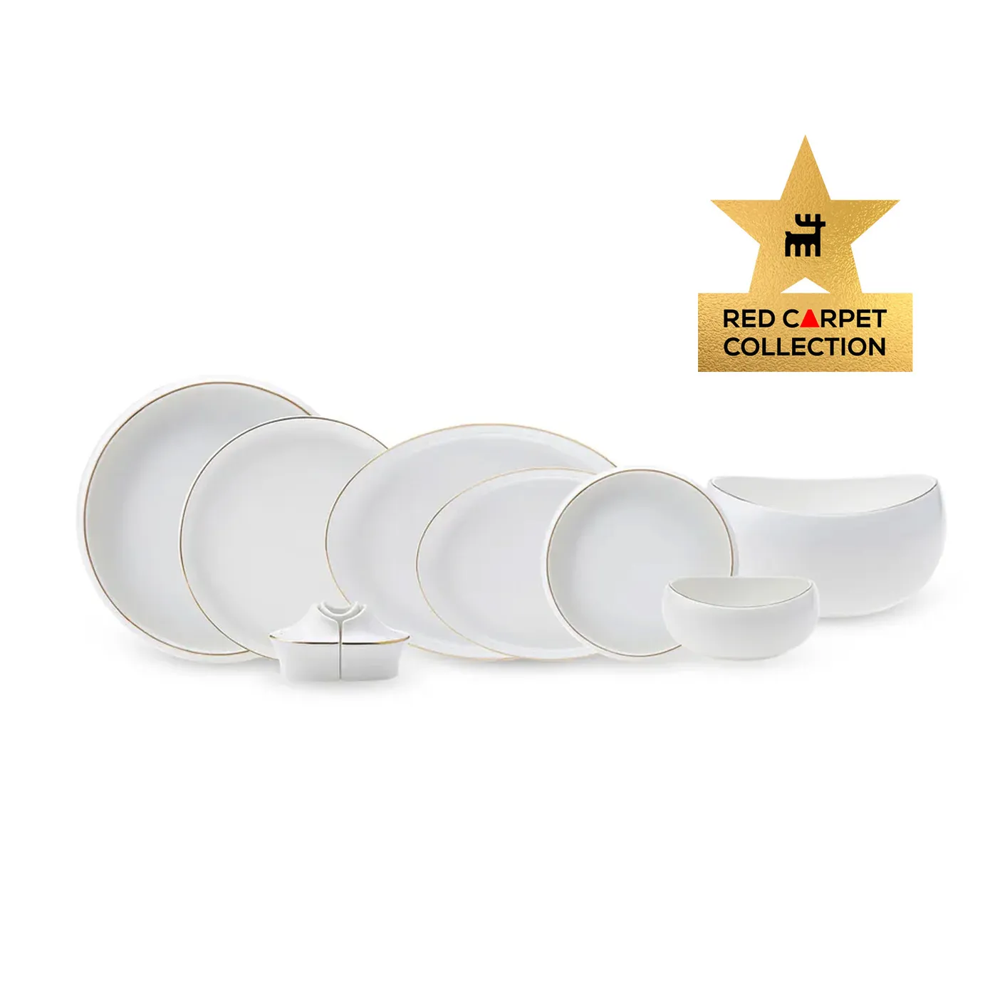 Karaca Red Carpet Collection Streamline New Hole Gold Servies, 59 Delig, New Generation Bone - Image 4