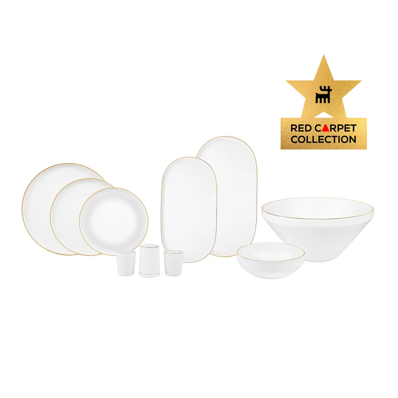 Karaca Red Carpet Collection Streamline New Saturn Gold - 59-delig porseleinen servies voor 12 personen - Image 4