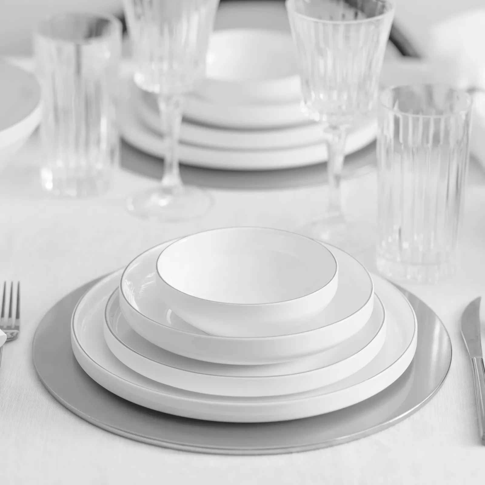 Karaca Red Carpet Collection Streamline New Saturn Platinum 59-delig New Generation Bone Servies voor 12 personen - Image 8