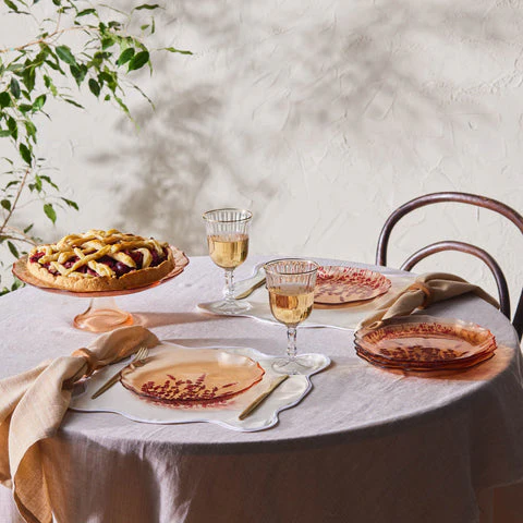 Karaca Red Lavender 7-Piece Cake Set
