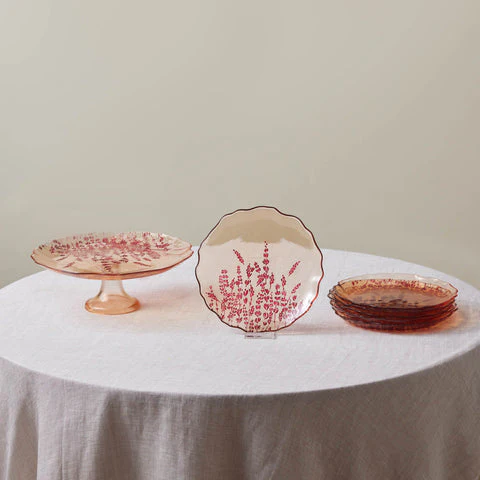 Karaca Red Lavender 7-Piece Cake Set - Image 10