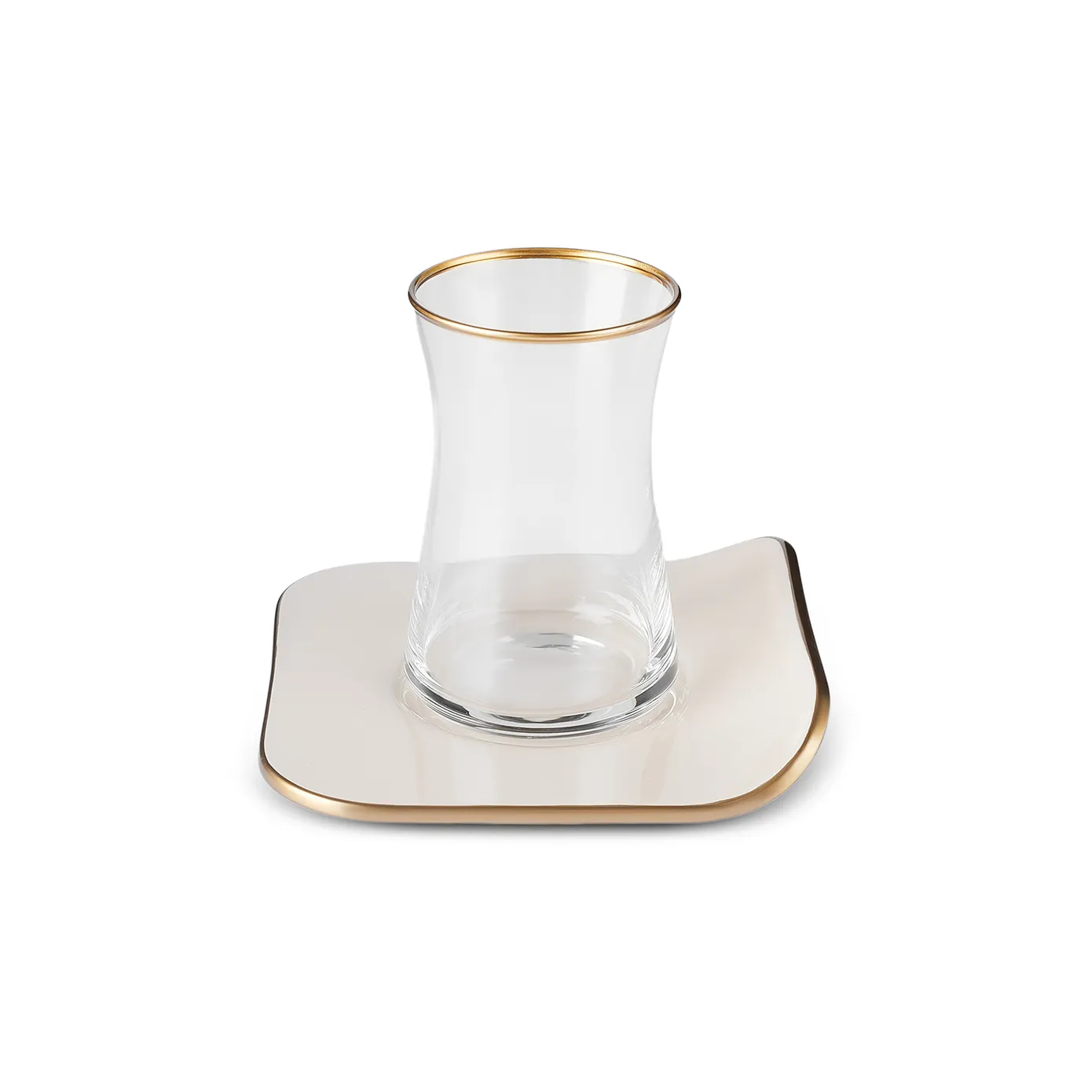 Karaca Retro Crème voor 6 Personen Vierkant Theekopjes Set, 12 Delig - Image 3