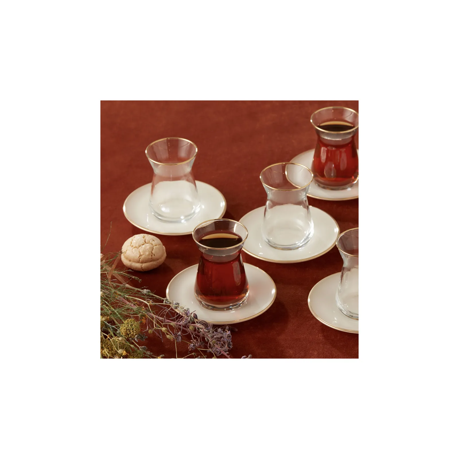Karaca Retro theekopjesset voor 6 personen 132 ml, beige - Image 3