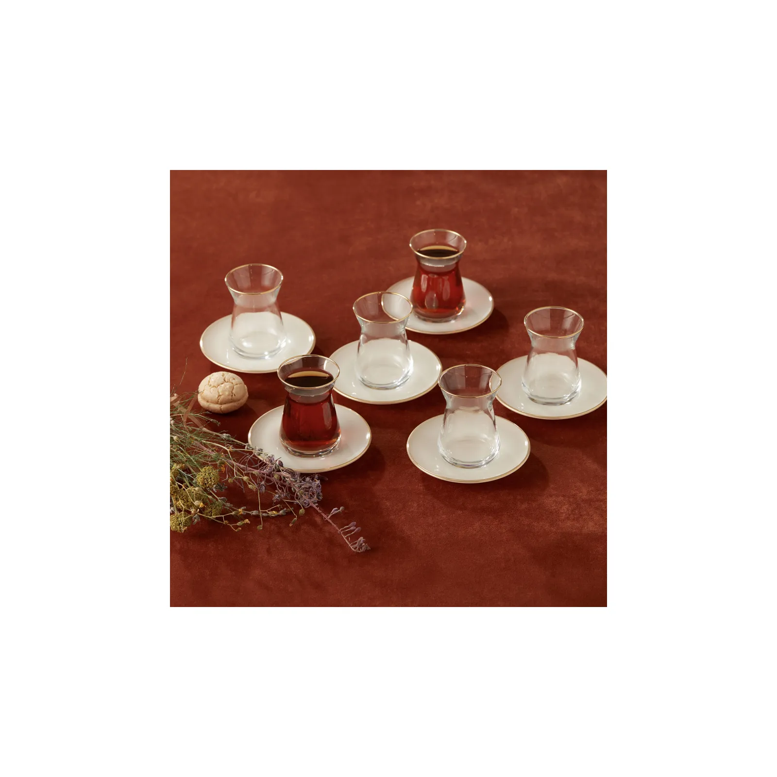 Karaca Retro theekopjesset voor 6 personen 132 ml, beige - Image 4