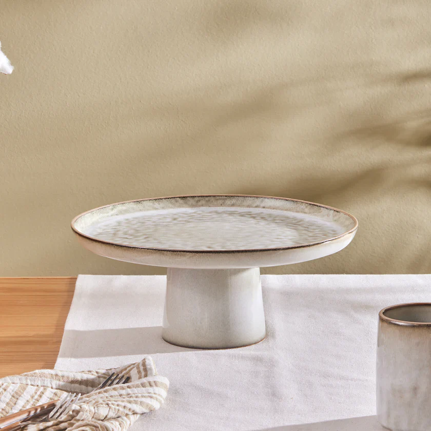 Karaca Rixton Taartplateau met Voet 30,5 cm, Beige - Image 5