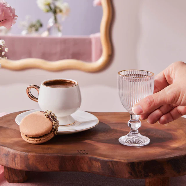 Karaca Rocco 6-Delige Gouden Koffie Bijglazen - Image 2