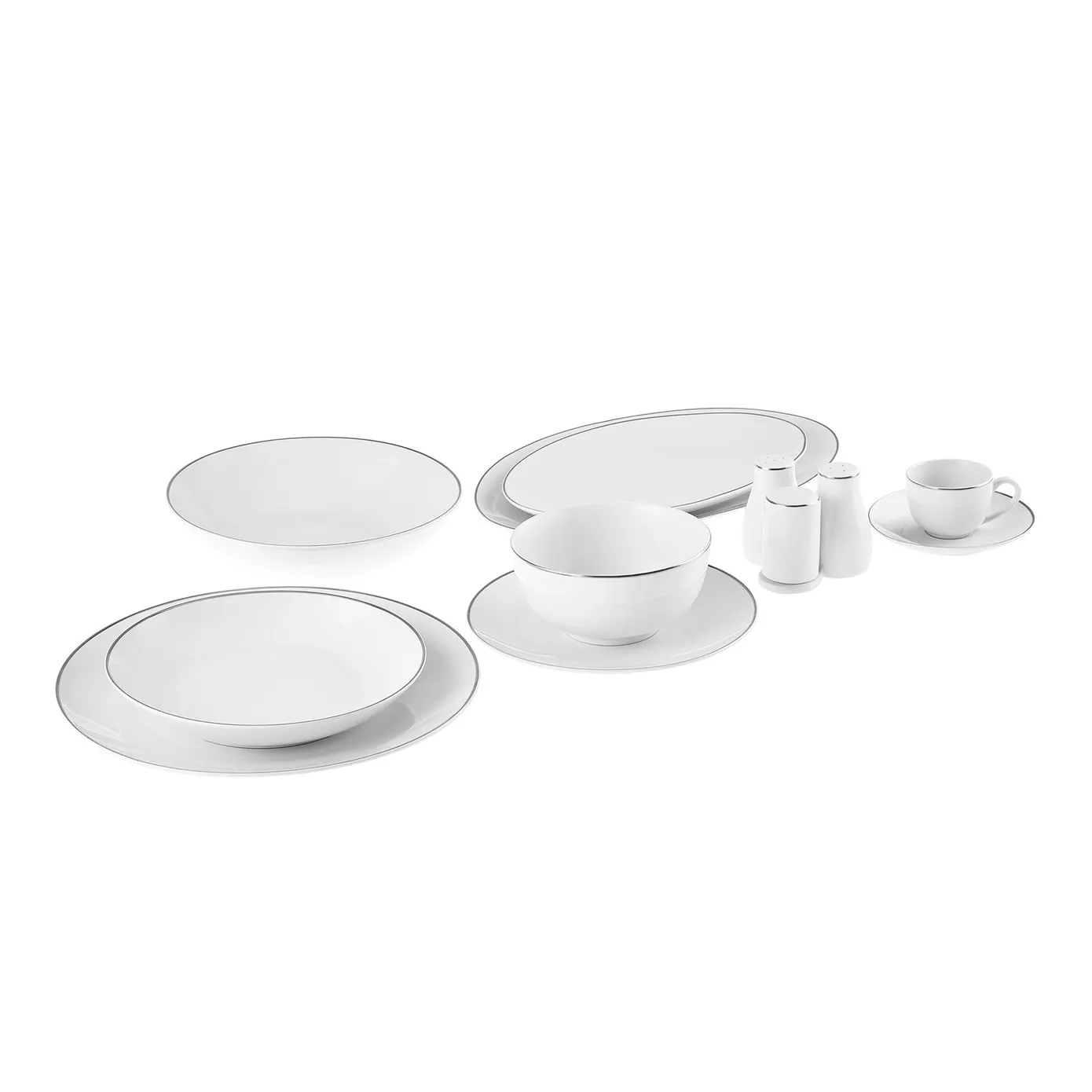 Karaca Rowan voor 12-persoons New Generation Bone servies, 69-delig, Platina - Image 15