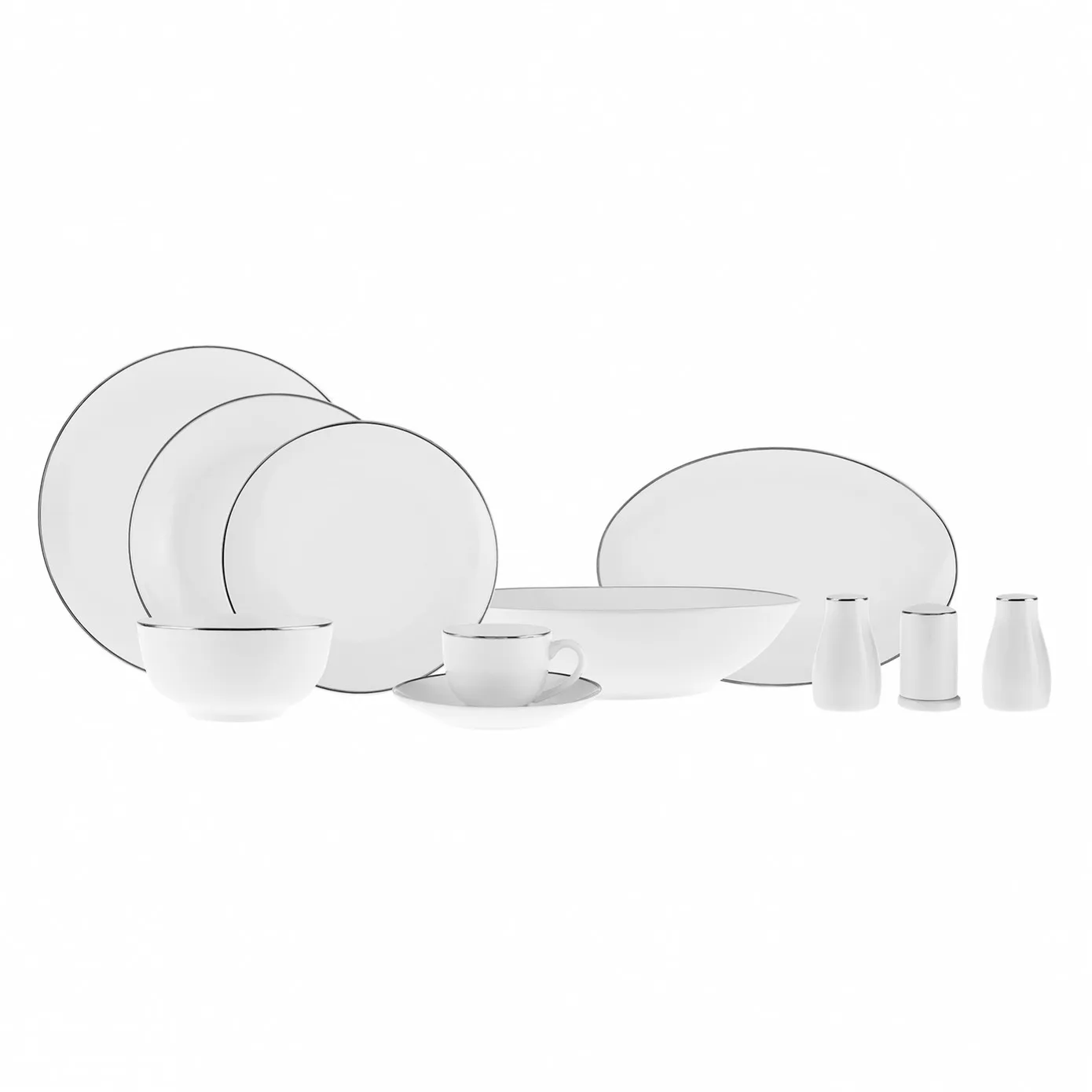 Karaca Rowan voor 12-persoons New Generation Bone servies, 69-delig, Platina - Image 5