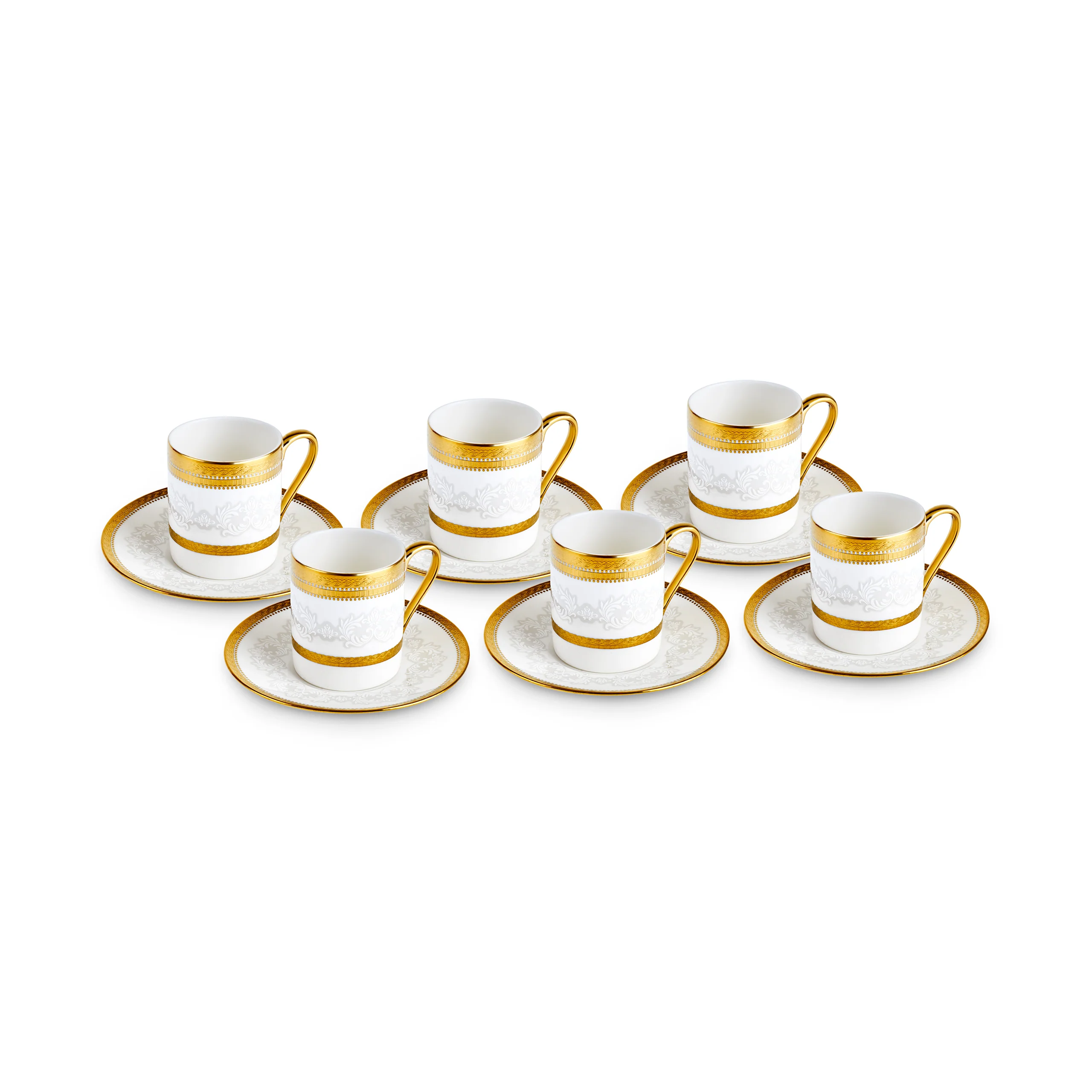 Karaca Royal Bone Charlotte Koffiekopjesset voor 6 Personen, 90 ml