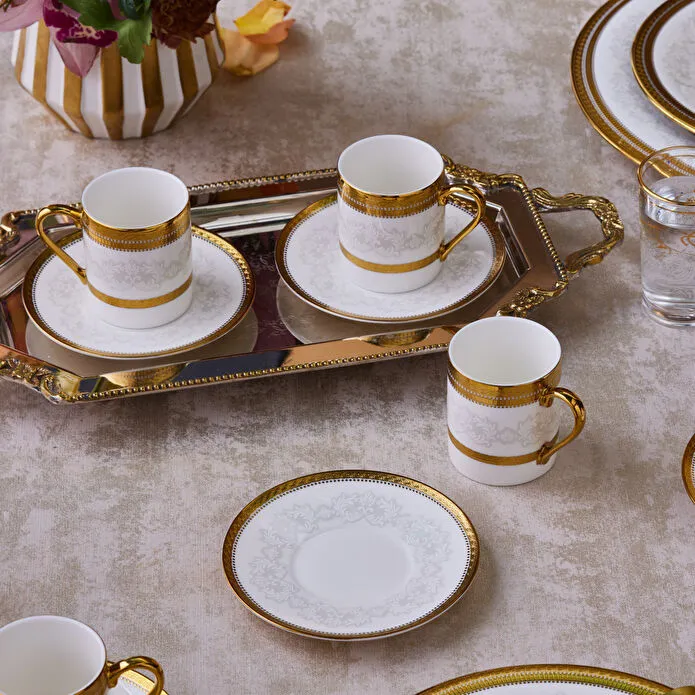 Karaca Royal Bone Charlotte Koffiekopjesset voor 6 Personen, 90 ml - Image 3
