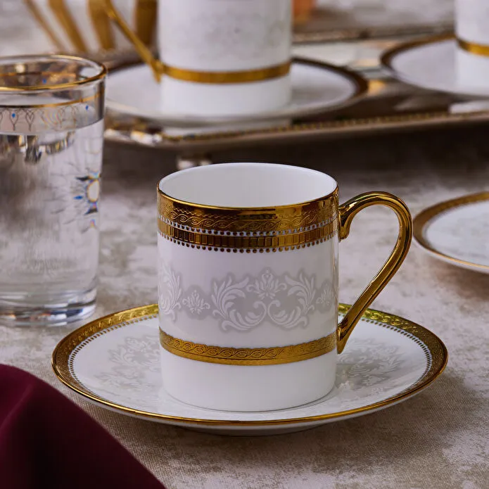 Karaca Royal Bone Charlotte Koffiekopjesset voor 6 Personen, 90 ml - Image 4