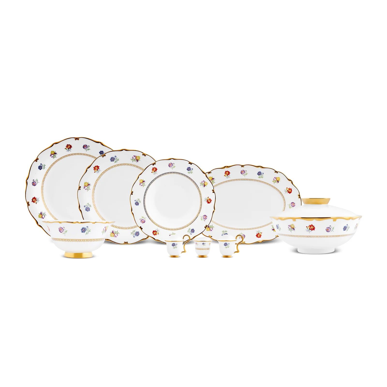 Karaca Royal Bone Diana 55-delig tafelservice voor 12 personen Goud - Image 3