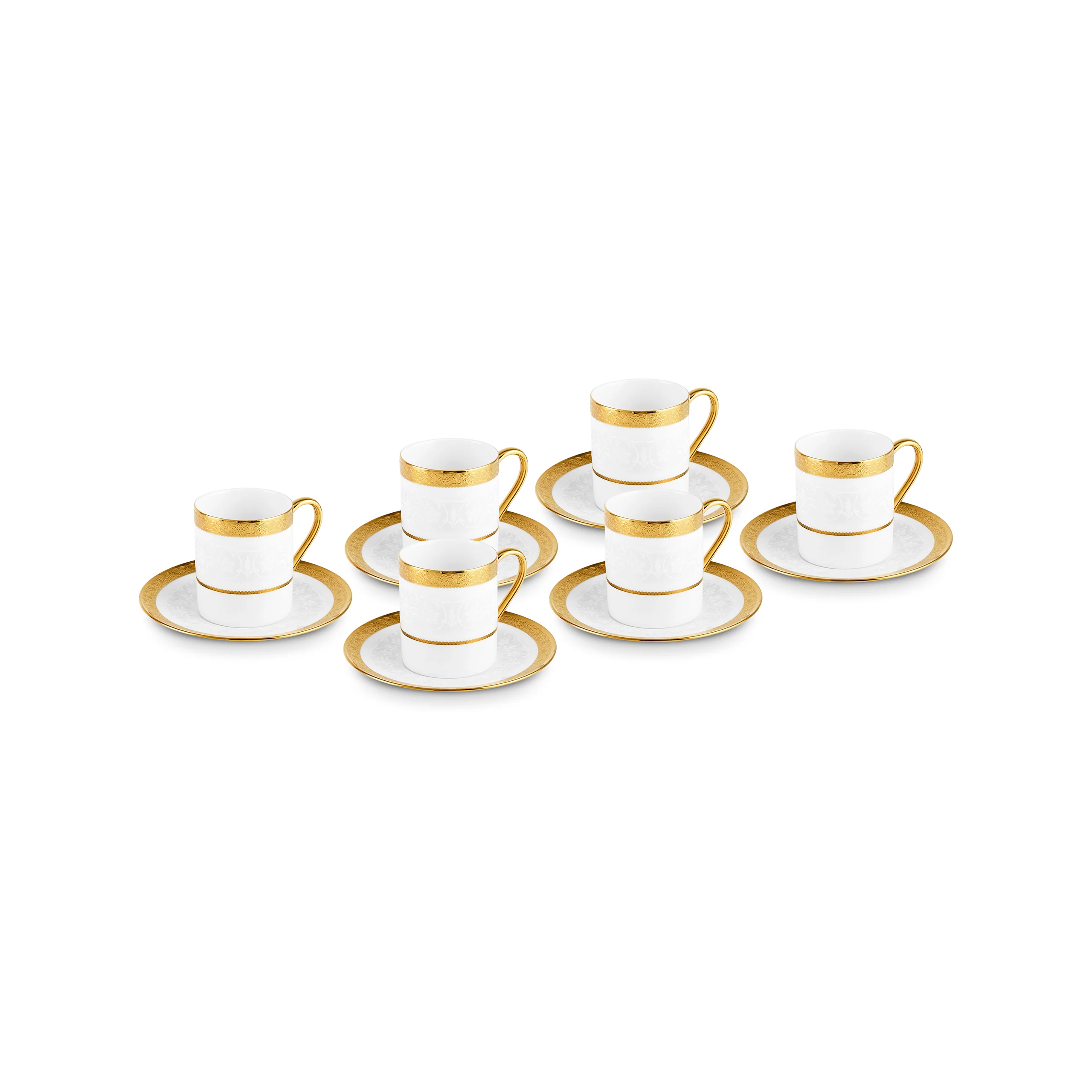 Karaca Royal Bone Victoria Koffiekopjesset voor 6 Personen, 90 ml