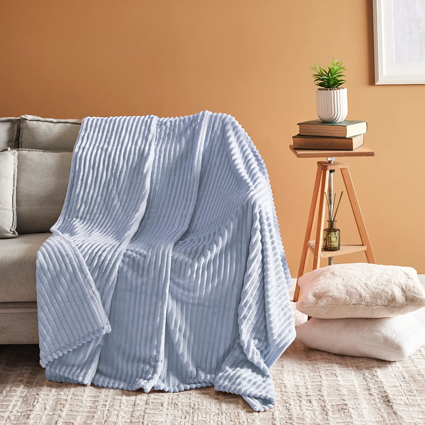 Karaca Ruby Stripe Wellsoft Eenpersoons Deken, Blauw - Image 5