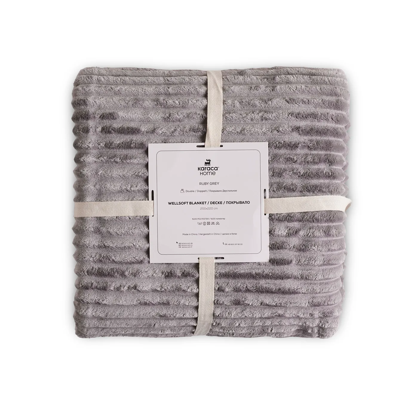 Karaca Ruby Stripe Wellsoft Eenpersoons Deken, Grijs - Image 10