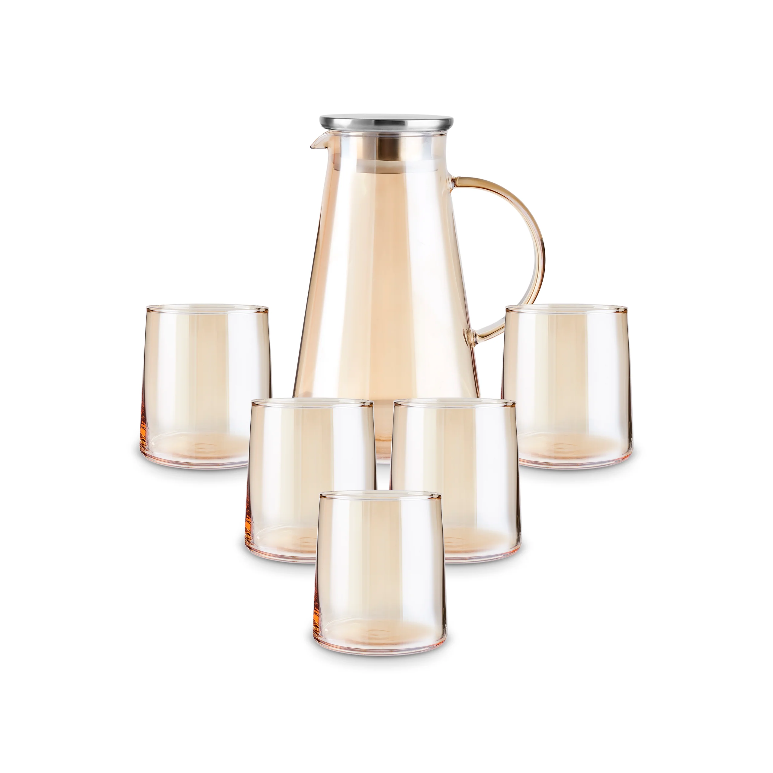 Karaca Serene 7-Delig Glazen Set, Amber - Image 2