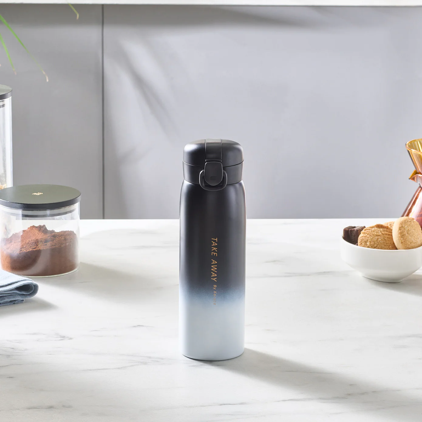 Karaca Skyfall Roestvrijstalen Lekkagevrije Thermos 500 ml Zwart