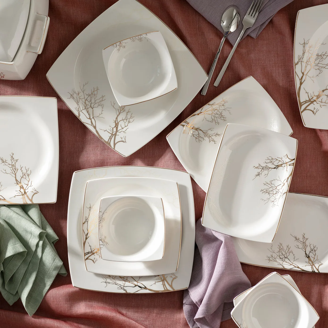 KARACA SQUARE BONE AUTUMN GOLD 60 PRÇ YMT KARE