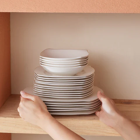 Karaca Square Bone Beyaz Altın, 53-Delig Dinerservies Voor 12 Personen - Image 10