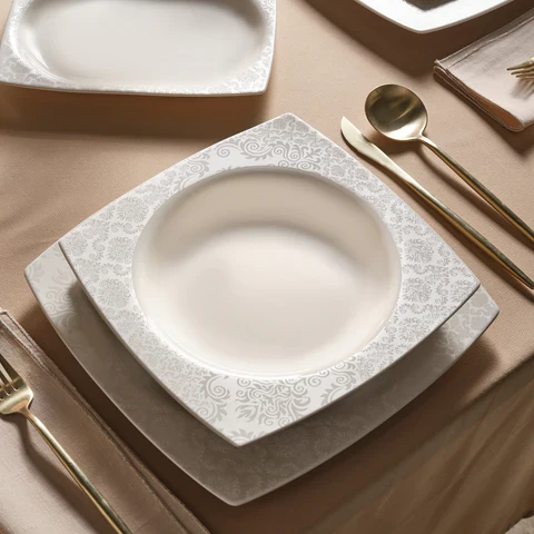 Karaca Square Bone Bridal 60-Delig Serviesset Voor 12 Personen - Image 3