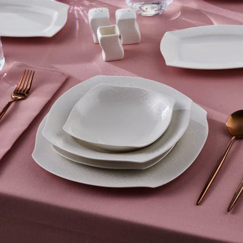 Karaca Square Bone Fancy, 53-Delig Dinerservies Voor 12 Personen - Image 5