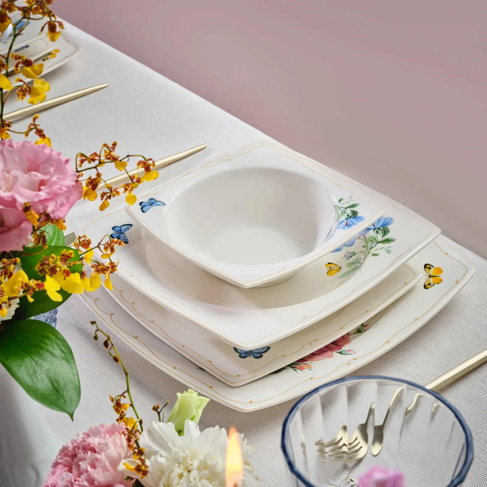 Karaca Square Bone Velora 53-delige Dinnerset voor 12 personen - Image 6