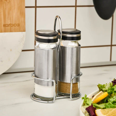 Karaca Stellum, 3-delige zout- en peperstrooierset, Inox - Image 2