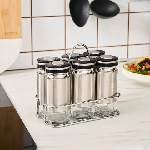 Karaca Stellum, 6-delige kruidenpotjesset, Inox