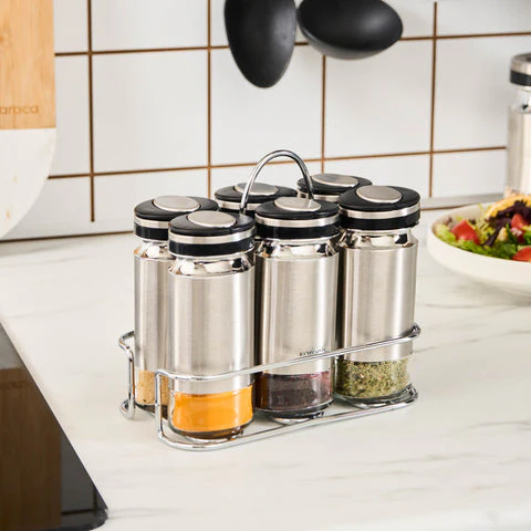 Karaca Stellum, 6-delige kruidenpotjesset, Inox - Image 3