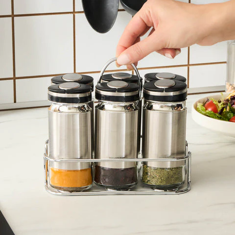 Karaca Stellum, 6-delige kruidenpotjesset, Inox - Image 4