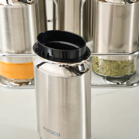 Karaca Stellum, 6-delige kruidenpotjesset, Inox - Image 6